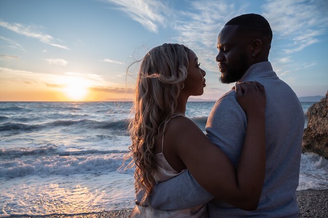 1 Hour Private Photoshoot in Rhodes - Sunset at Kato Petres Beach: Sea Rocks and Golden Hour