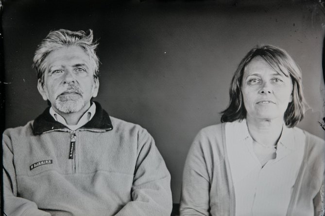 19th Century Photography Experience - Watching Development in the Dark Room Under Safe Red Light