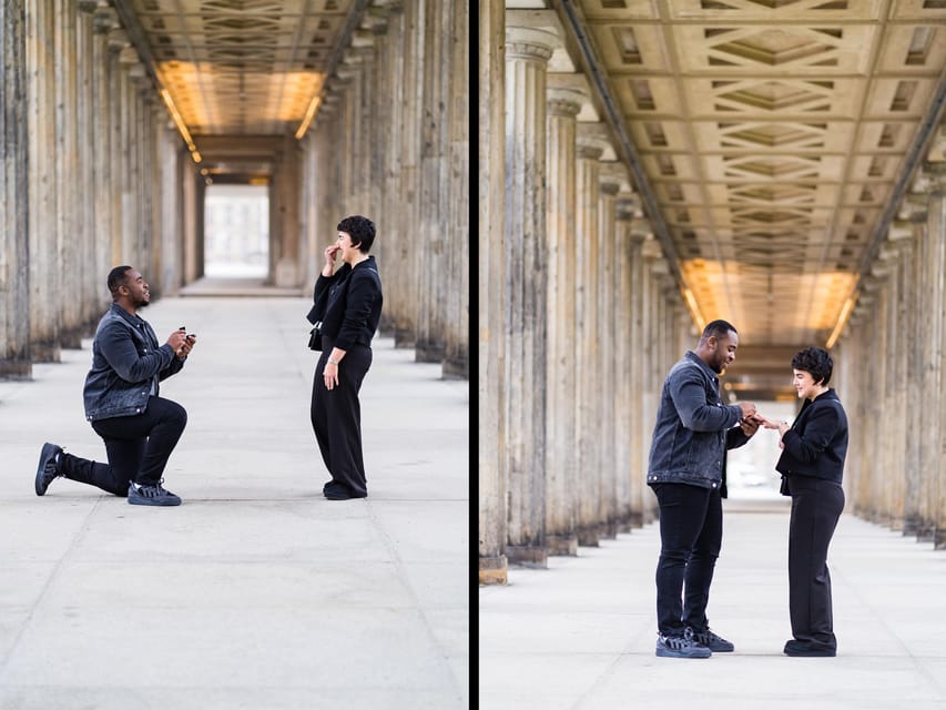 Berlin Love Story: Surprise Proposal Photography Session - Museum Island photos: why this area works for a “yes” moment
