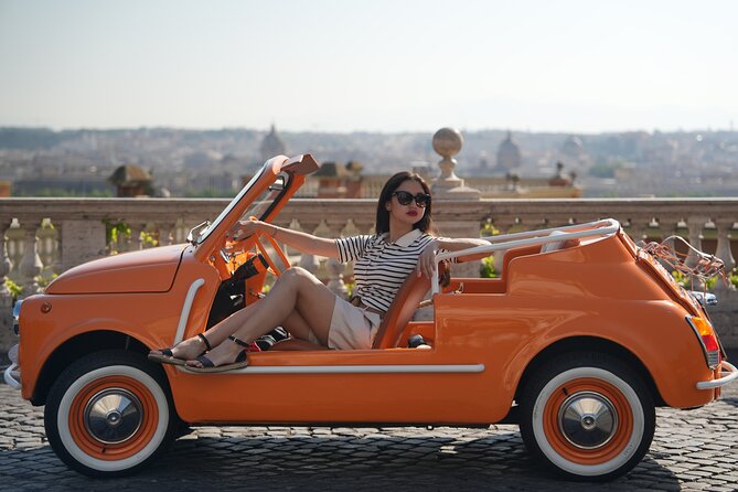Cabriolet Vintage Fiat 500 City tour with Photoshoot - Terrazza del Gianicolo: skyline shots toward St. Peter’s and the Vatican