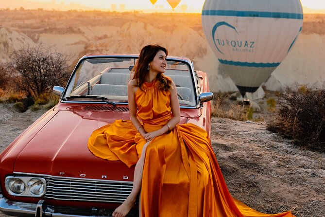 Cappadocia Private Photo Shoot with Flying Dress & Vintage Car - Vintage car between photo stops: scenic breaks that still feel productive
