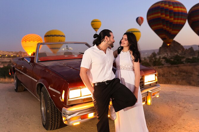 Cappadocia Private Photo Shoot with Flying Dress & Vintage Car - What you actually get: 150–200 photos, 10–15 edited