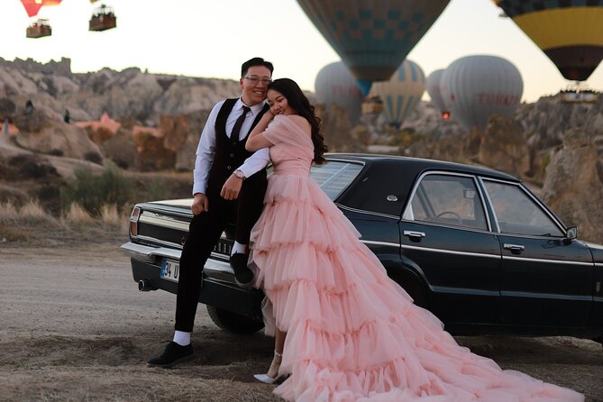 Cappadocia Private Photo Shoot with Flying Dress & Vintage Car - Flying dress portraits: the fun part with real direction