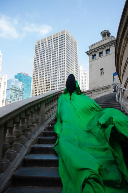 Chicago Luxury Flying Dress Photoshoot - Meeting at The Chicago Theatre: the start of your model moment