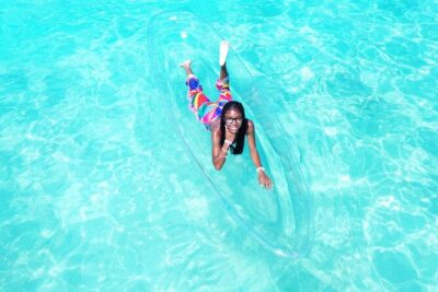 Clear Kayak Drone Photoshoot in Grand Turk, Turks and Caicos - Pose Coaching in the Kayak: You Get Help, Not Just Instructions