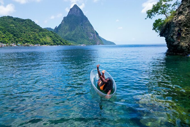 Clear Kayak Drone Photoshoot in St. Lucia - Clear Kayak + Drone in Soufrière: a different way to frame the Pitons