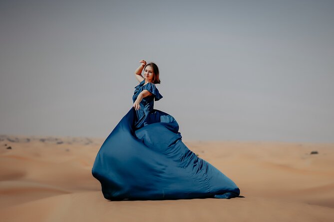 Dubai: Flying Dress with Photography and Exciting Dune Activities - Lahbab Desert Photo Stop: Flying Dress, Posing Help, and Wind Tips