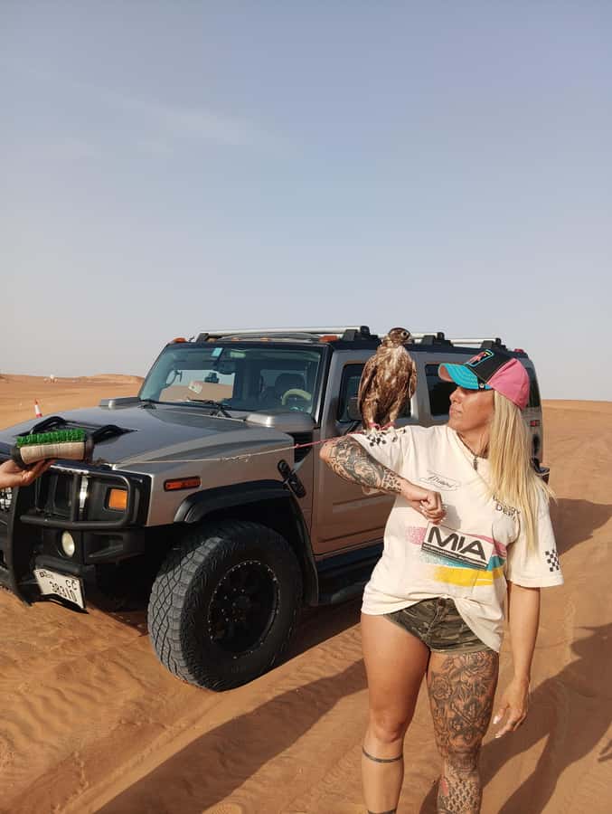 Dubai Hummer Safari Adventure & Traditional Dress Photoshoot - Live Shows: Belly Dance, Fire, and Tanura (Ramadan Note)