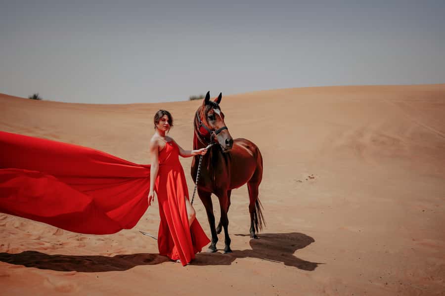 Dubai: Private Flying Dress Photography and Dune Drive Trip - From hotel pickup to desert dunes: the day’s flow