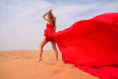 Dubai: Private Flying Dress Photography and Dune Drive Trip - Choosing your flying dress and photo backdrop before you step out