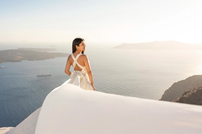 Embark on a Flying Dress Photoshoot in Santorini - How the shoot actually runs in Imerovigli Village