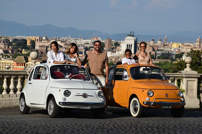 Fiat 500 Private Photoshoot with a Roman, pickup included - Monte Oppio and the Colosseum: start with a clean photo line