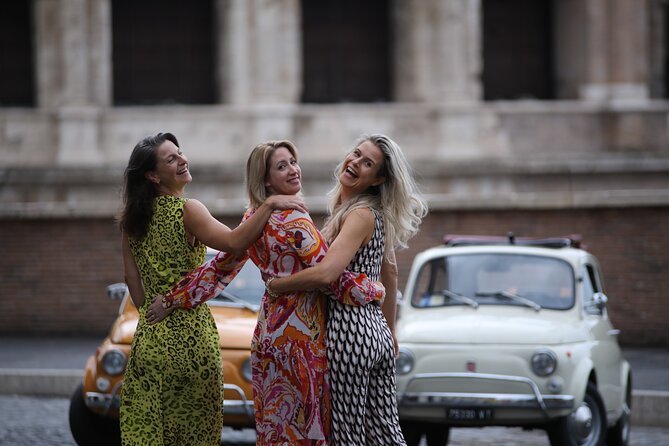 Fiat 500 Roma Professional Photography Service - Meeting at Oppio Caffè and lining up by the Colosseum