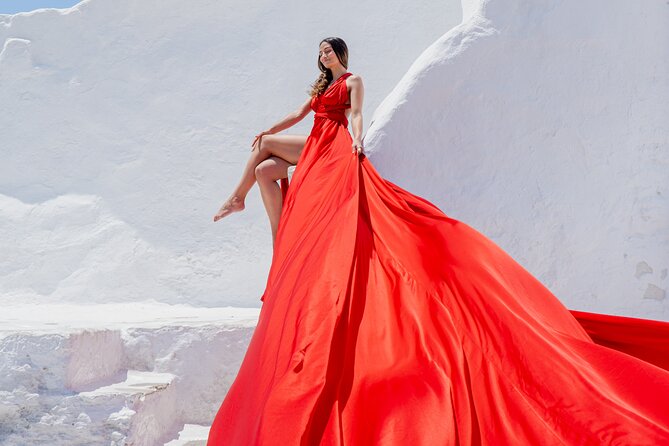 Flying Dress Mykonos Photoshoot - Posing Help That Actually Makes a Difference