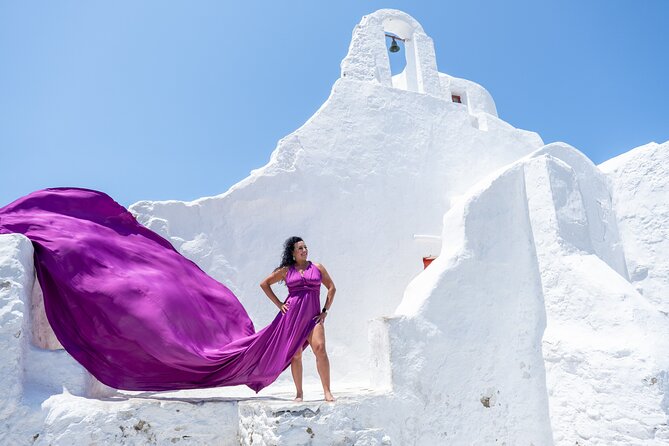 Flying Dress Mykonos Photoshoot - Meet-Up, Pickup, and Timing in Mykonos Town