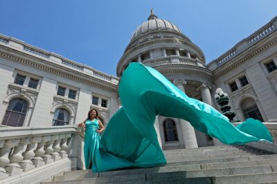 Flying Dress Photo Shoot in Madison WI - Getting Dressed and Learning Poses (Jonathan and Shannon Lead the Way)
