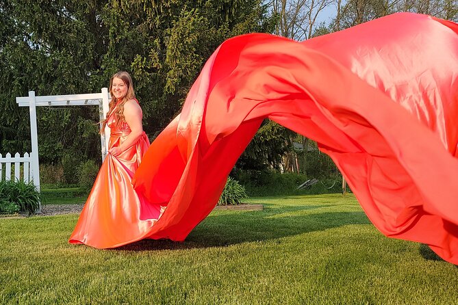 Flying Dress Photo Shoot in Madison WI - Photo Delivery in About Two Weeks, Plus Optional Edits