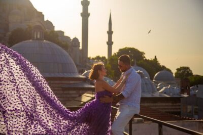 Flying Dress Photography on an Iconic Rooftop in Istanbul - Where you meet: Süleymaniye Lokumcusu and a quick orientation