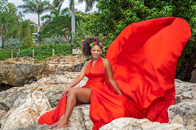 Flying Dress Photoshoot at Doctors Cave Beach Montego Bay Jamaica - Why a Flying Dress Works So Well at Doctor’s Cave Beach