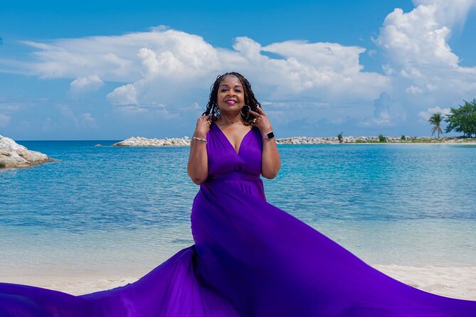 Flying Dress Photoshoot at Doctors Cave Beach Montego Bay Jamaica - The Logistics That Matter: Mobile Ticket, Private Session, No Transport