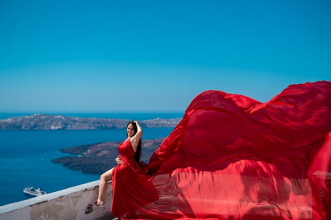 Flying Dress Photoshoot in Oia Private entry to Blue Dome - Price and value: is $236.59 per person worth it?
