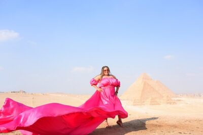 Flying Dress Photoshoot with Camel and Horse Riding in Giza - Camel across the Giza Plateau: the classic start that makes sense