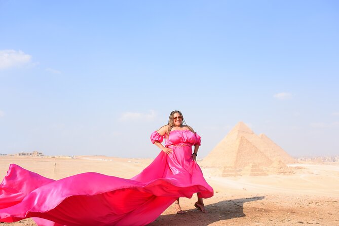 Flying Dress Photoshoot with Camel and Horse Riding in Giza - Camel across the Giza Plateau: the classic start that makes sense