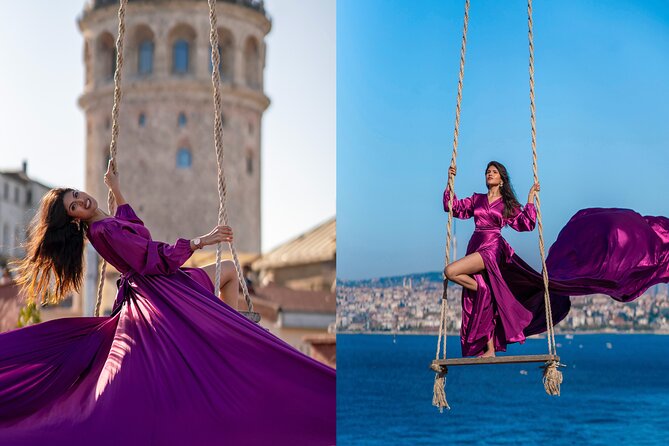 Flying Dress Rooftop Photoshoot in Istanbul (2Concepts, 1dress) - Coffee and Tea With a Bosphorus View (Yes, It Counts)