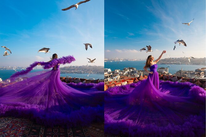 Flying Dress Rooftop Photoshoot in Istanbul (2Concepts, 1dress) - Deliverables: Originals Now, Edited Later, Plus Reels