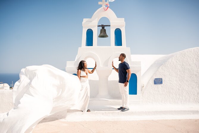 Flying Dress Santorini Photoshoot - Why a flying dress photoshoot works so well in Santorini