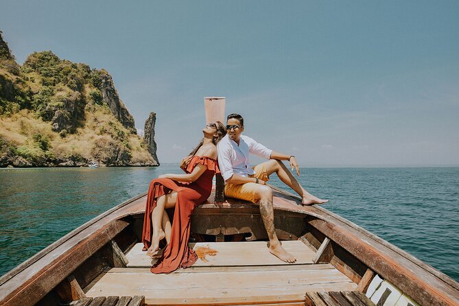 Holiday Travel Photoshoot with Long-tail boat Phi Phi Islands - Pileh Lagoon: the romantic payoff stop