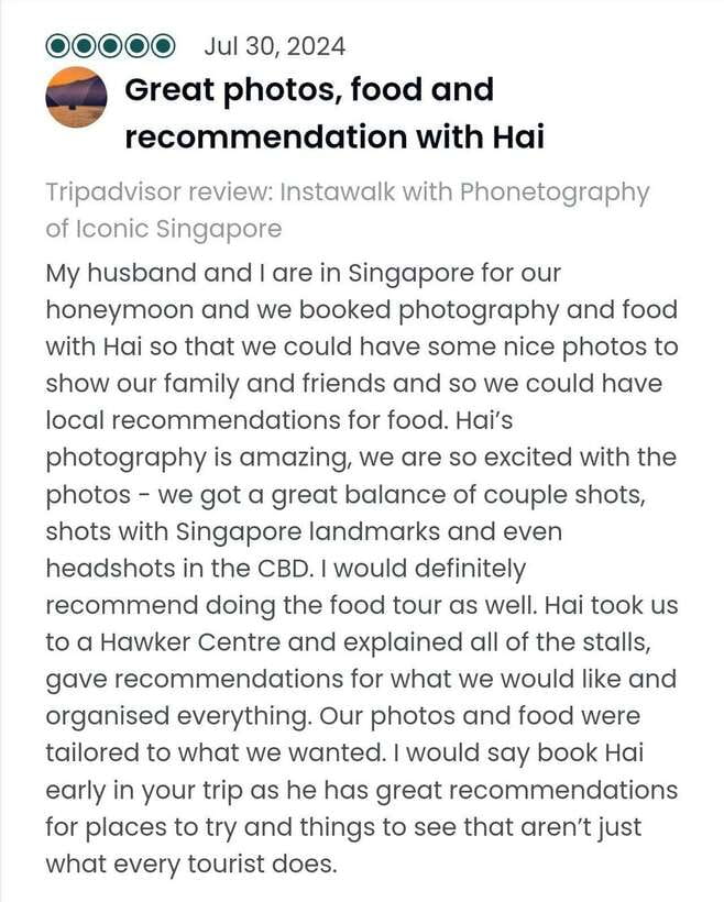 Instawalks of Iconic Singapore Photography Services - Key things you’ll notice right away