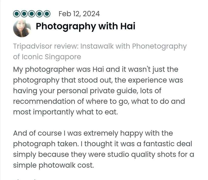 Instawalks of Iconic Singapore Photography Services - What to bring so your photos look better (and you feel better)