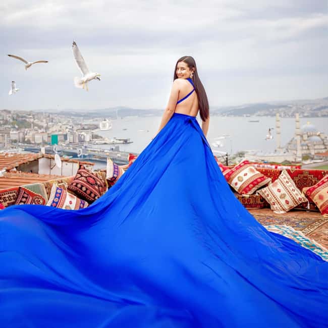 Istanbul: Flying Dress Photoshoot at Rooftop Terrace - How the rooftop flying dress shoot fits a city photo tour