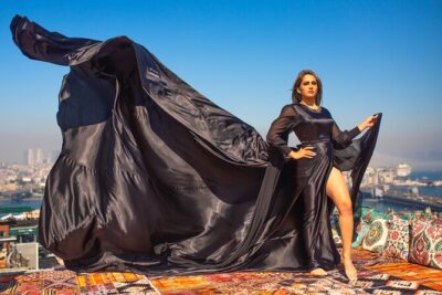 Istanbul Rooftop Photoshoot with Flying Dress - Where the session happens: Siyavuşpaşa Sokağı by Süleymaniye
