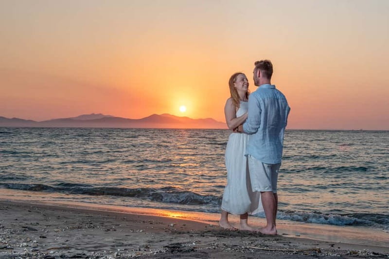 Kos: Beach Photo Shoot - What a Kos sunset proposal photo shoot is really about