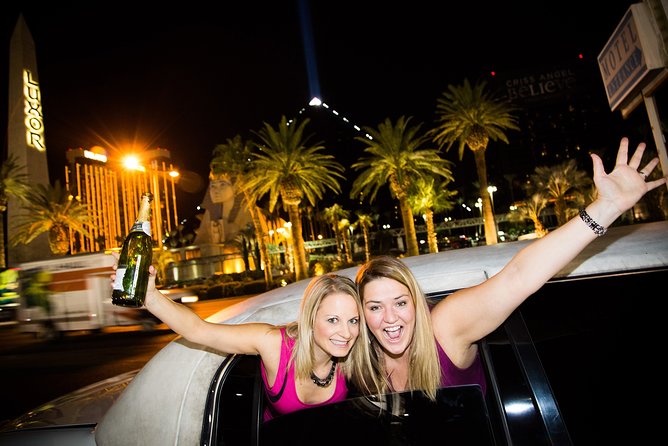 Las Vegas Strip by Super Stretch Limo with Personal Photographer - Your First Photo Corridor: The Strip at Night