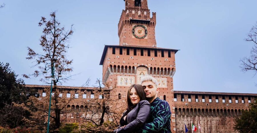 Milan: Professional Photoshoot Outside Sforza Castle - The Actual Photoshoot: Posing, Angles, and “Less Crowded” Wins