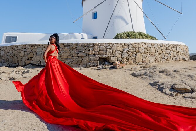 Mykonos Flying Dress Photoshoot - Who It’s For: Anniversaries, Birthday Days, Couples, and Even Family Pics