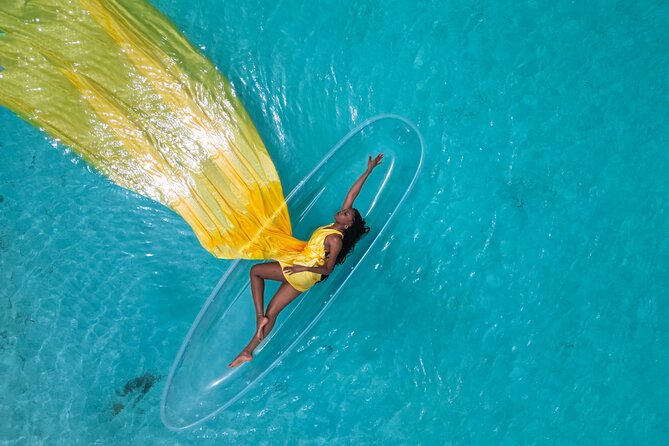 Nassau Clear Kayak Drone Photoshoot- Floating Dress - What you do before the drone even lifts off