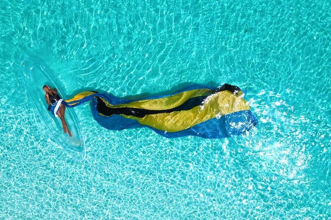 Nassau Clear Kayak Drone Photoshoot- Floating Dress - Timing, duration, and the feel of a private shoot in Nassau
