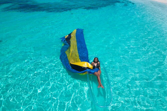 Nassau Clear Kayak Drone Photoshoot- Floating Dress - Price and value: $360 per person, with a long-trailed dress included