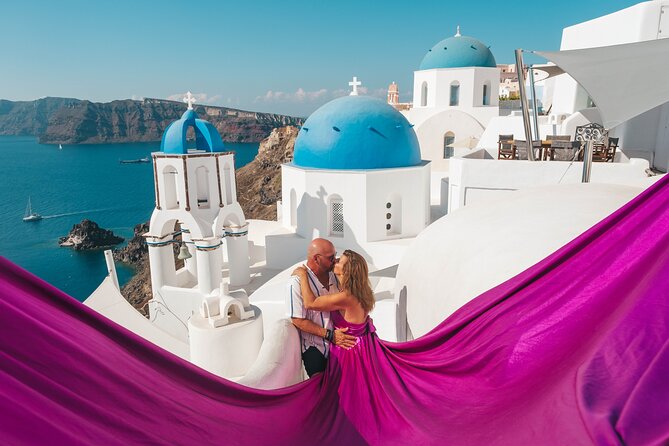 Oia Flying Dress Photoshoot Santorini - Flying Dress Photos in Oia: the look, the light, the wind