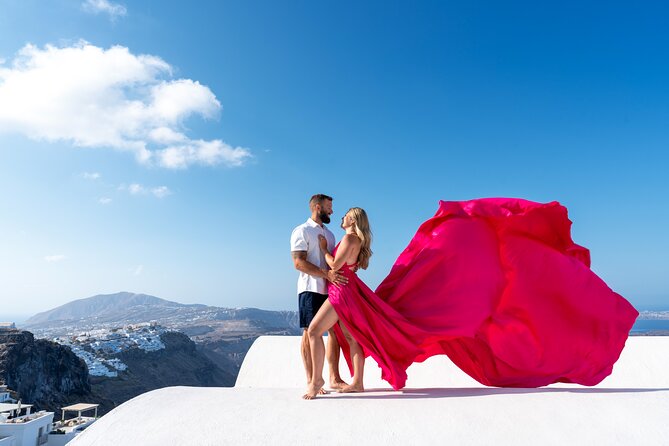 Premium Flying Dress Photoshoot Santorini with Pick up&Drop off - Price, What You Get, and Why It Can Be Worth It