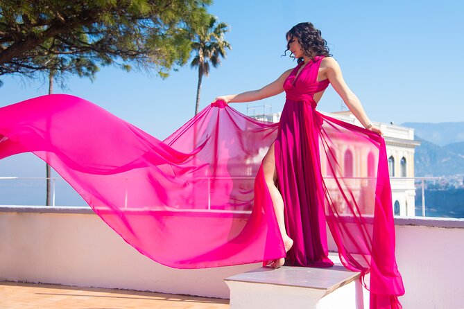 Private Flying Dress Photoshoot in Sorrento - Stop 2: Villa Comunale di Sorrento for sea-view movement
