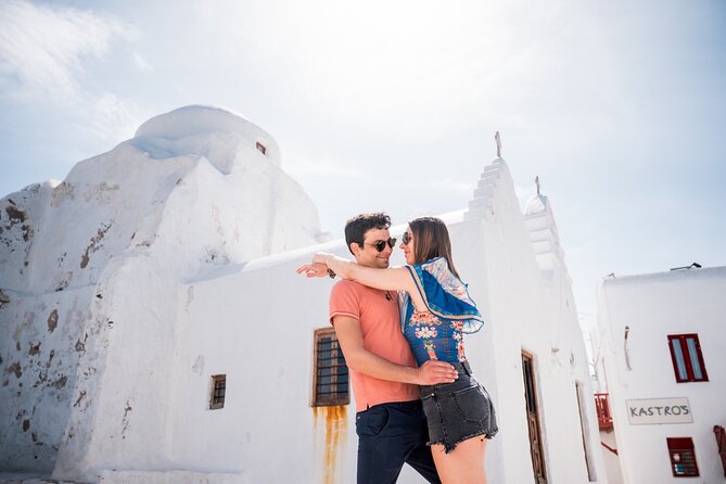 Private Photoshoot in Mykonos with a Professional Photographer - Starting at the Windmills: a classic way to set the tone