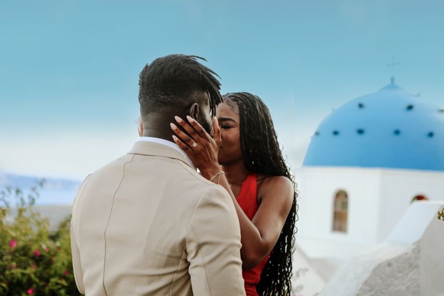 Proposal Photographer in Santorini - Photography Style: Contemporary, Candid, and Actually Flattering