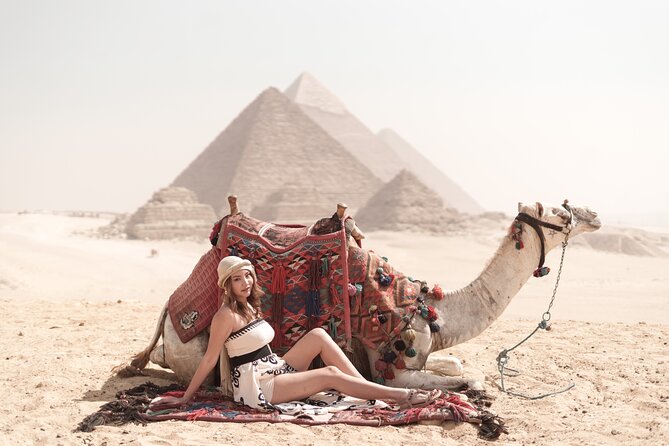 Pyramids, Egyptian Museum & Bazaar With Photographer - Camel ride at the scenic view: fun memory with real-world limits