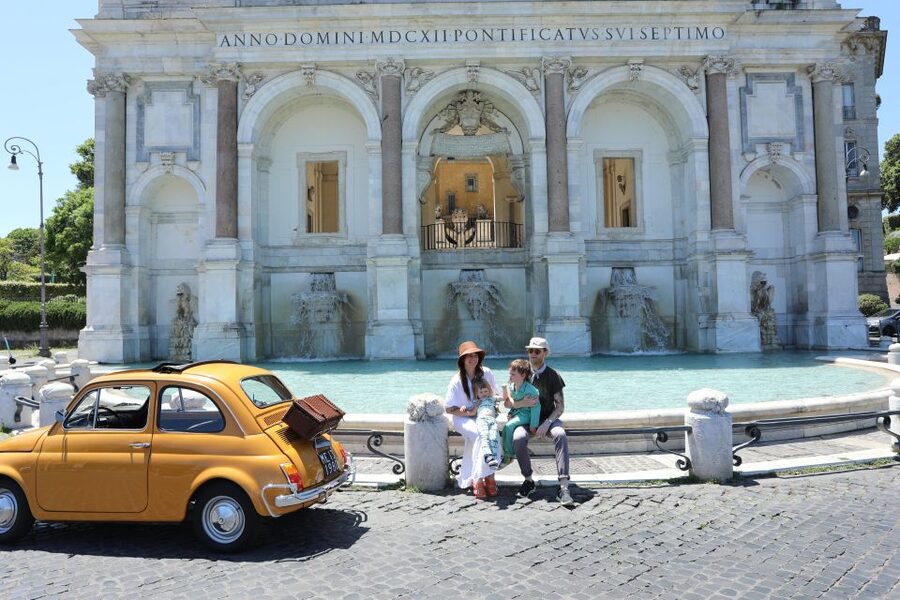 Rome: Fiat Cinquecento Vintage Photography Service - How the route works: Colosseum, Acqua Paola, and Janiculum