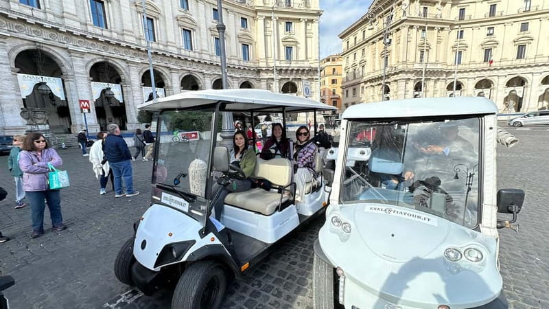 Rome: Golf Cart Tour with Professional Photoshoot - Orange Garden view stop: a calmer break from the big crowds